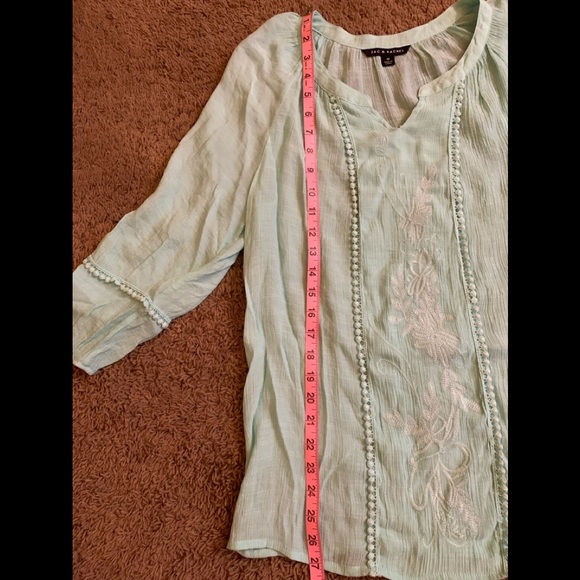 Zac & Rachel teal blouse 🌸 Size Medium - Picture 6 of 6